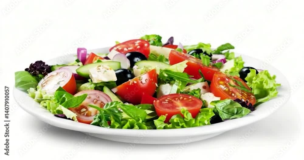 Fresh Vegetable Salad with Tomatoes, Cucumbers, and Olives Fresh Vegetable Salad with Tomatoes, Cucumbers, and Olives