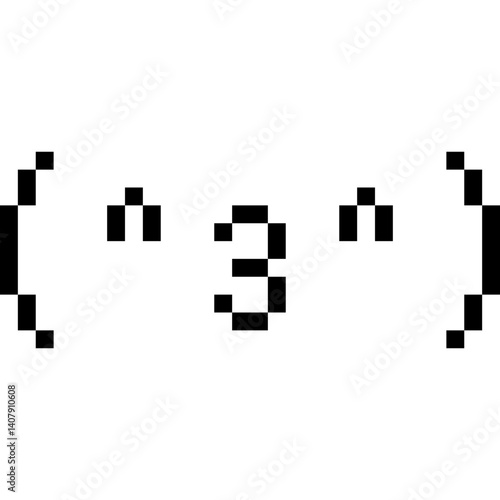 Japanese emoticons. Pixel art emoticons. 8 bit emoji icon