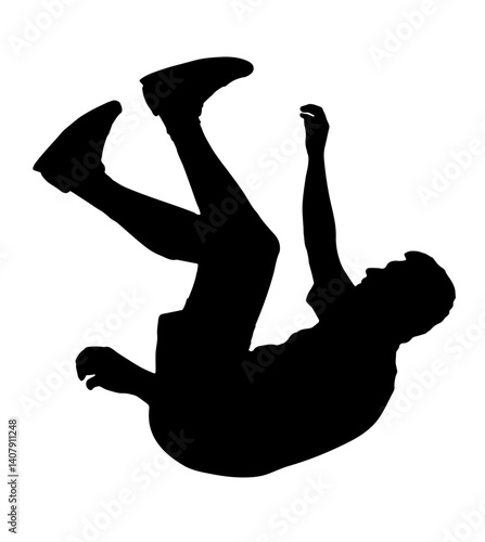 Falling person silhouette. Vector illustration