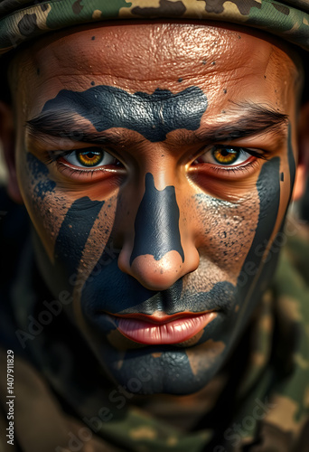 man with a face painted like a clown