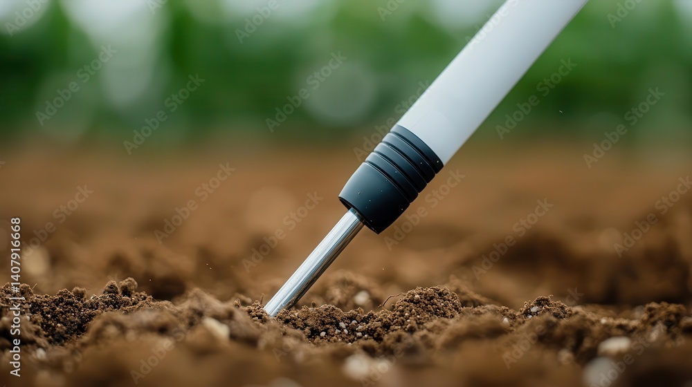 Detailed view of the nitrogen sensor in a soil probe, guiding nutrient application based on realtime data Detailed view of the nitrogen sensor in a soil probe, guiding nutrient application based on realtime data