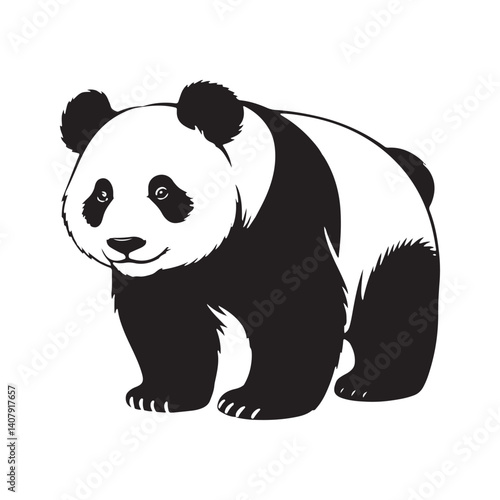 Panda silhouette icon. Panda icons. Vector illustration eps 10