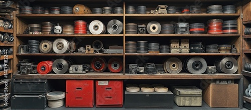 Workshop Shelving Full of Tools And Supplies photo