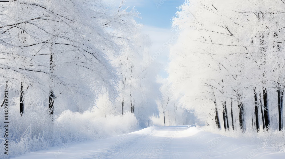 Obraz premium snow winter dirt roads