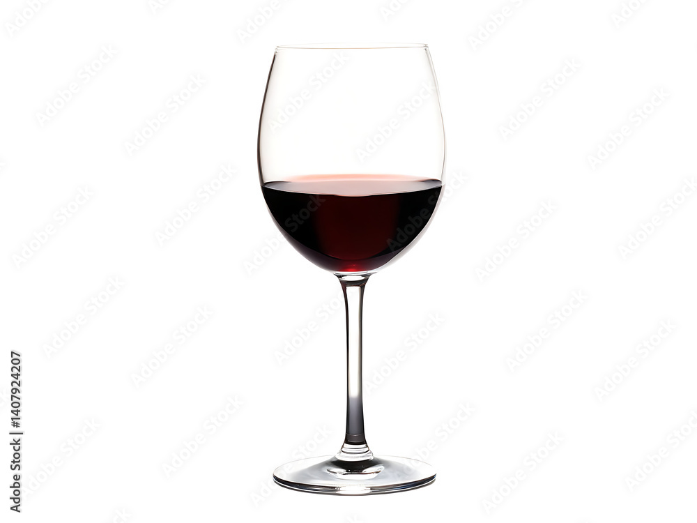 A crystal wineglass holds red Merlot, isolated, a luxury beverage for celebration. A crystal wineglass holds red Merlot, isolated, a luxury beverage for celebration.