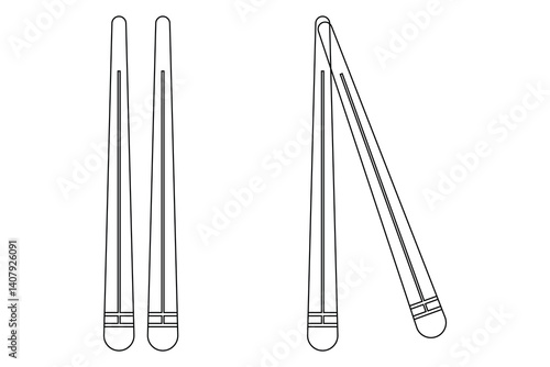 Chopstick Icon, Chopstick Vectors on white background.