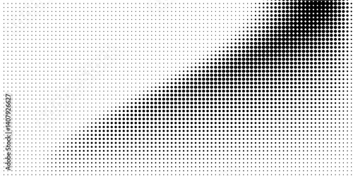 Set of halftone dots gradient pattern texture isolated on white background. Straight dotted spots using halftone circle dot raster texture. Vector blot half tone collection.