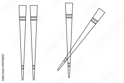 Chopstick Icon, Chopstick Vectors on white background.