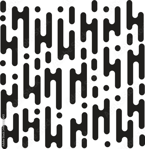 Halftone Transition Irregular Rounded Lines Background Design. Black And White Irregular Rounded Lines Background.