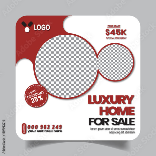 Modern House For Sale Social Media Post Design