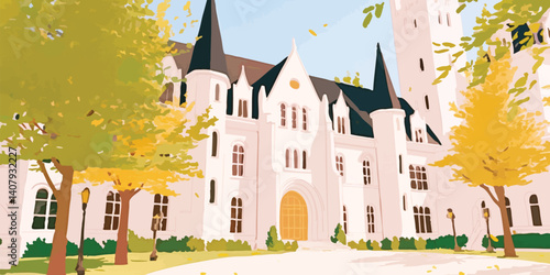 Elegant Chateau in Autumnal Setting 
