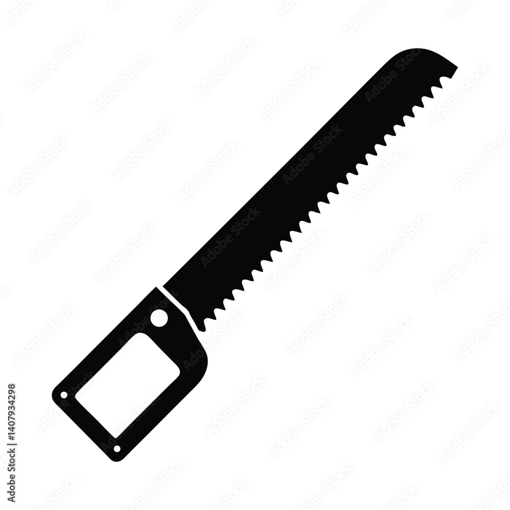 Handsaw vector line silhouette Handsaw vector line silhouette
