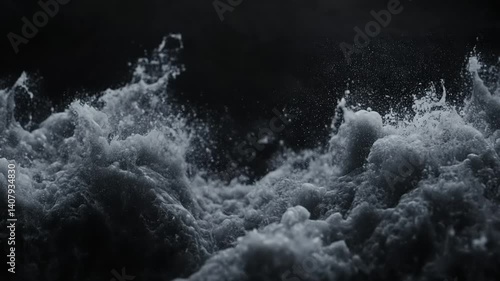 Wallpaper Mural Powerful water waves crashing, dramatic splashes on dark background Torontodigital.ca