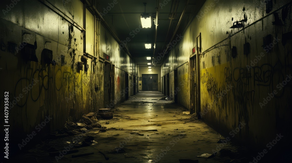 Fototapeta premium asylum creepy wall
