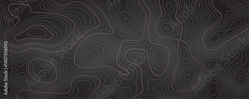 Abstract wavy topographic line background. Seamless pattern and banner design. Modern and dynamic feel to topographic mapping vector illustration.