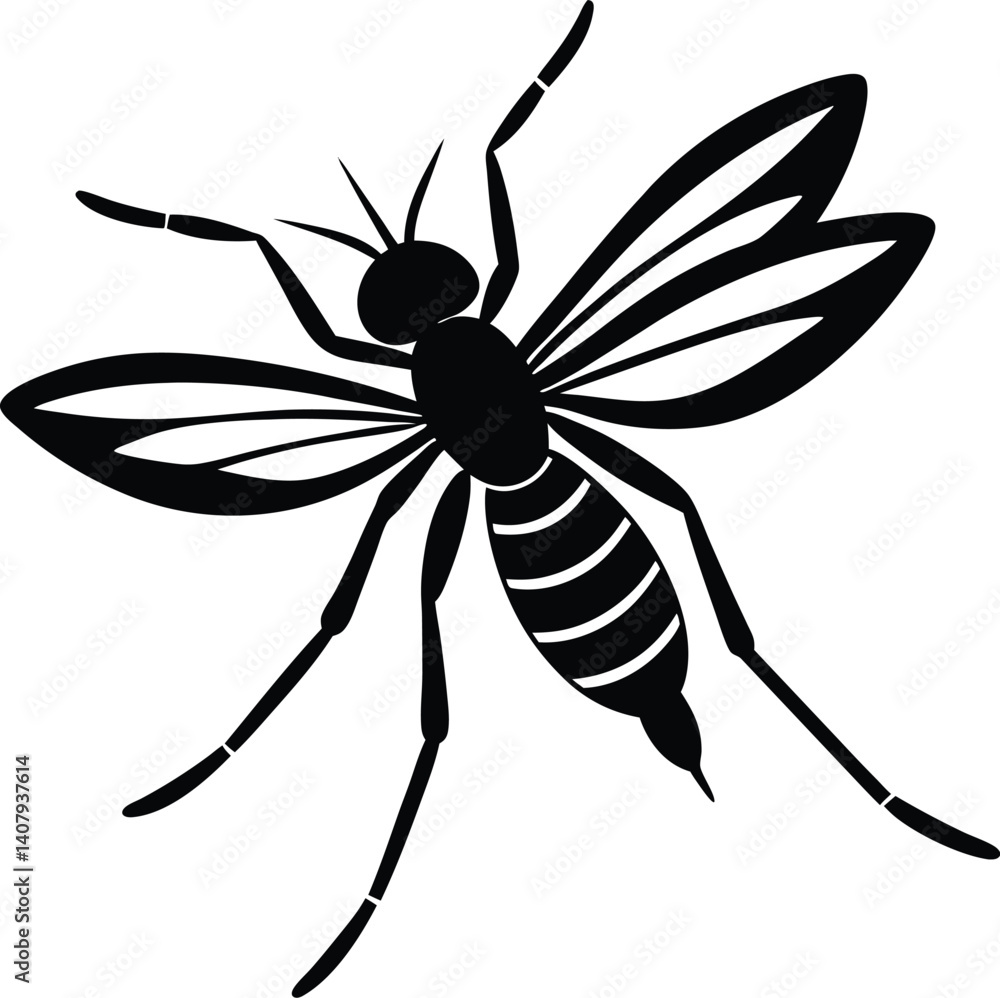 Obraz premium Mosquito Silhouette Illustration