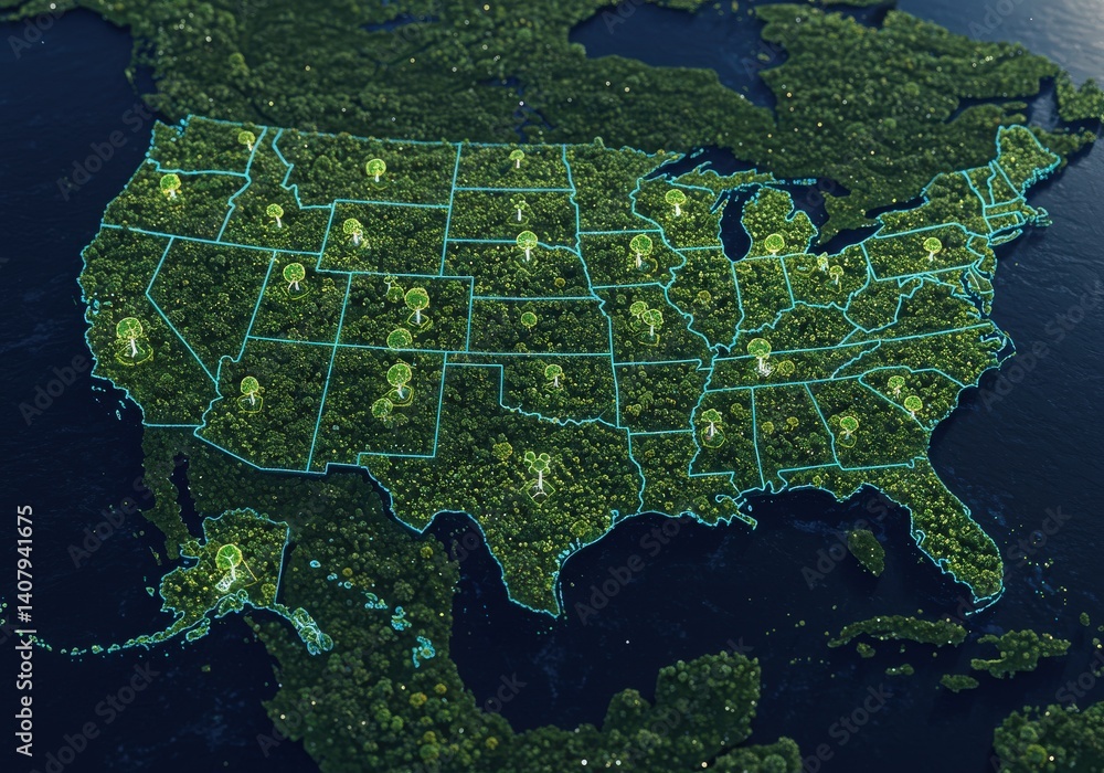 usa map of united states america us
