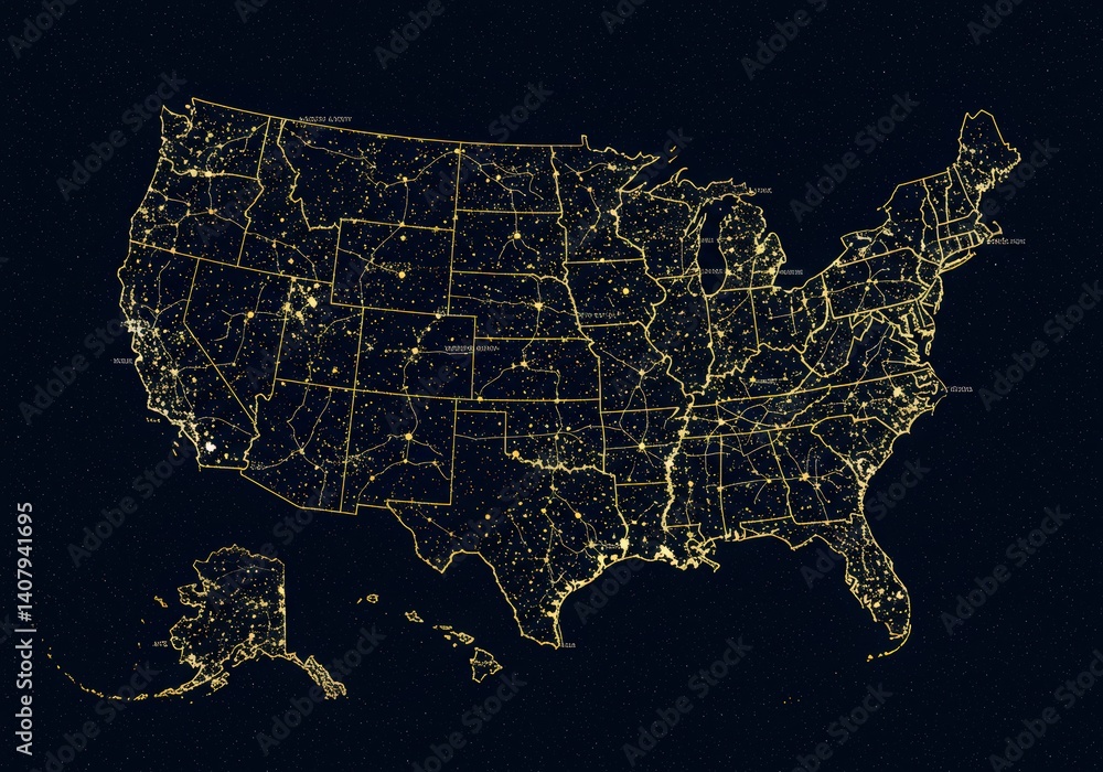 usa map of united states america us