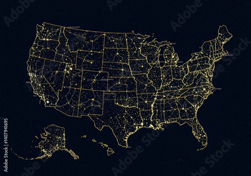 Obraz na płótnie usa map of united states america us w salonie