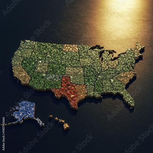 Obraz na płótnie usa map of united states america us w salonie
