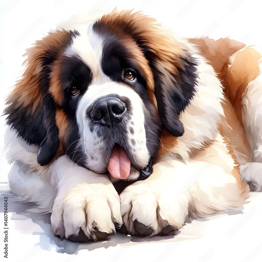 흰 배경, 세인트 버나드, 수채화, jpeg (white background, Saint Bernard water colour, jpeg) 흰 배경, 세인트 버나드, 수채화, jpeg (white background, Saint Bernard water colour, jpeg)