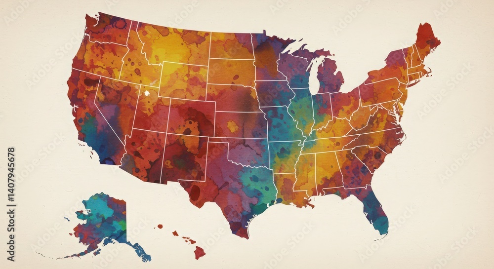 usa map of united states america us