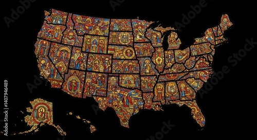 Obraz na płótnie usa map of united states america us w salonie