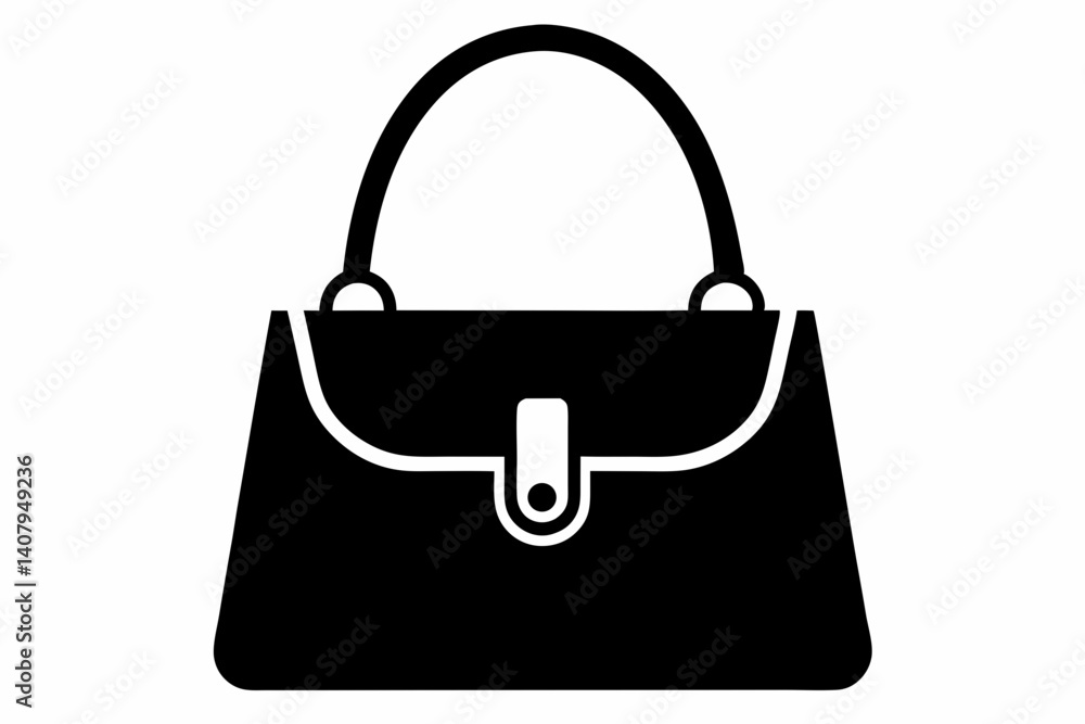 handbag with handle silhouette vector illustration handbag with handle silhouette vector illustration