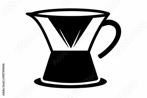 pour over dripper design silhouette vector illustration