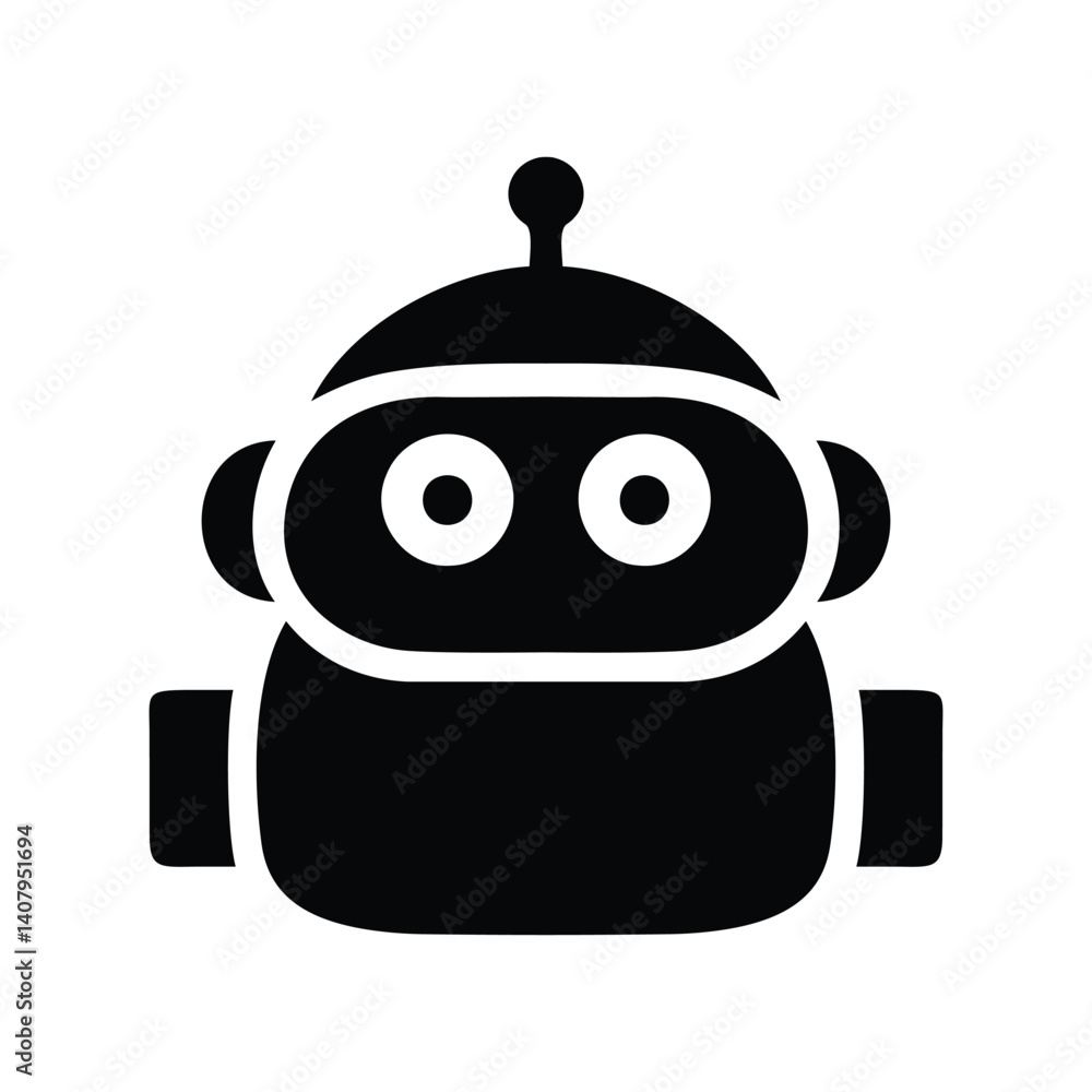 Obraz premium Cute Robot Icon Vector: Friendly Bot Symbol