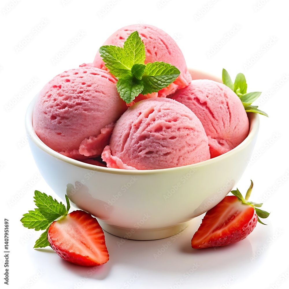 Strawberry Ice Cream in a Bowl Strawberry Ice Cream in a Bowl