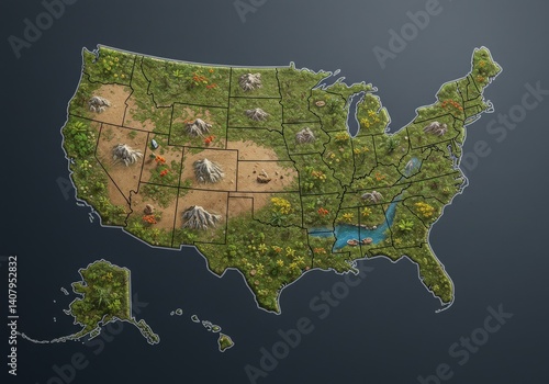 Obraz na płótnie usa map of united states america us w salonie