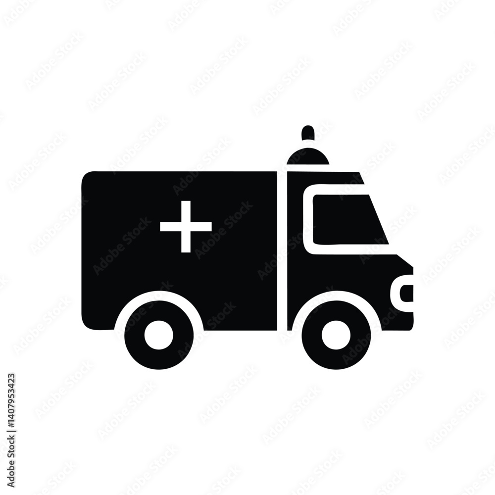Ambulance Icon Vector: Emergency Vehicle Symbol Ambulance Icon Vector: Emergency Vehicle Symbol