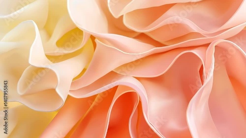 Soft silk petals blend beautifully in warm pastel hues for a stunning close-up display of nature's color palette Generative AI