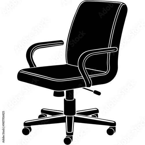 Silhouette of a black office swivel chair