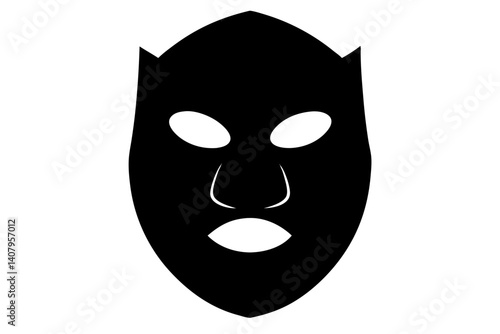 Silhouette of a black african tribal mask
