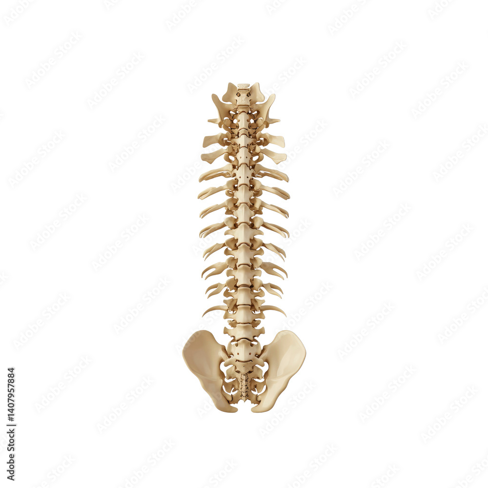 Posterior View of Human Spine with Pelvis - Anatomical Model Posterior View of Human Spine with Pelvis - Anatomical Model