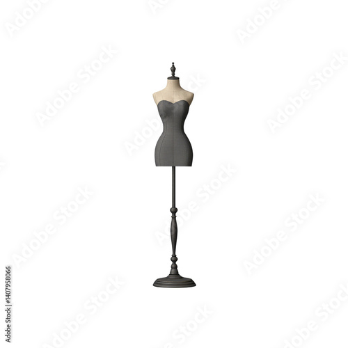 Elegant Gray Fabric Dress Form on Stand