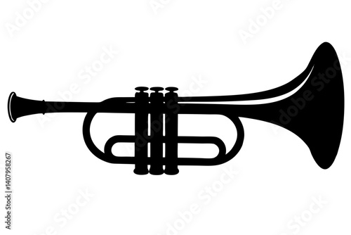 Silhouette of a trumpet musical instrument