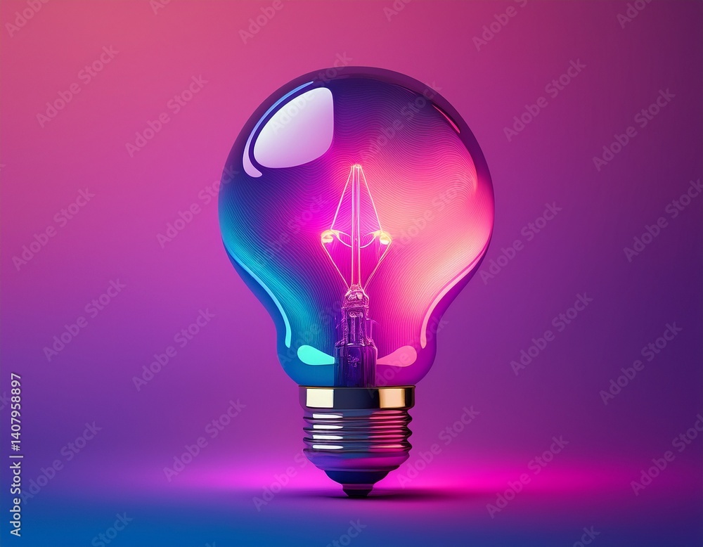 brilliance in gradient detailed light bulb on vibrant purple to pink background with space for text ael ideal for advertising and design concepts brilliance in gradient detailed light bulb on vibrant purple to pink background with space for text ael ideal for advertising and design concepts