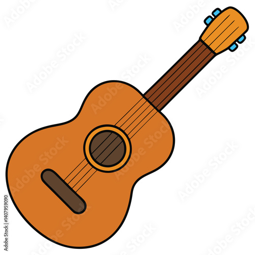 Guitar illustration flat vector design