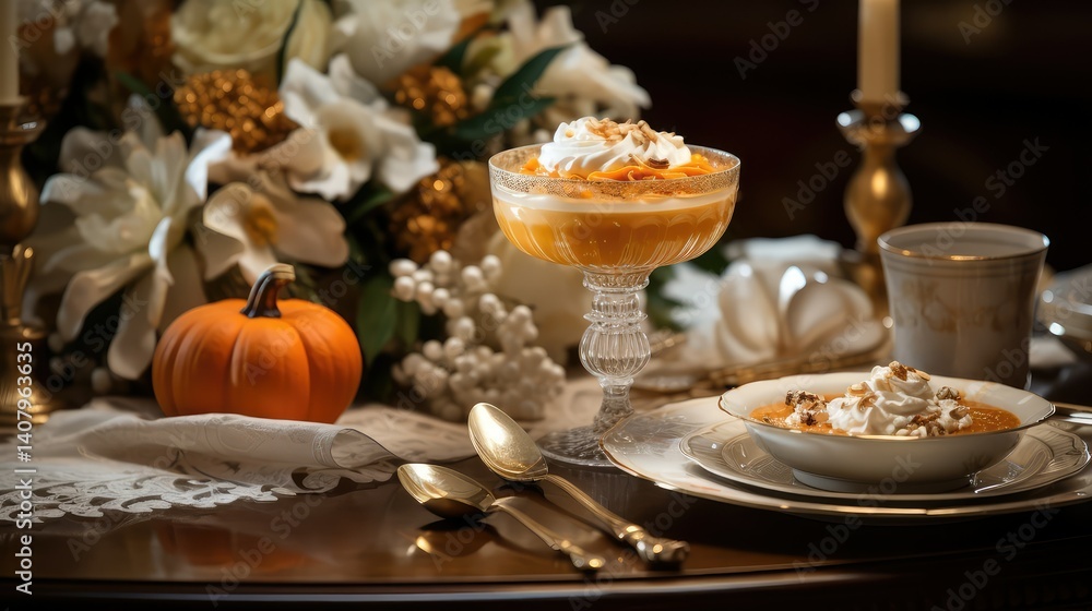 Naklejka premium table winter soup