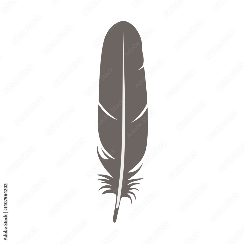 Minimalist feather icon, flat vector illustration Minimalist feather icon, flat vector illustration