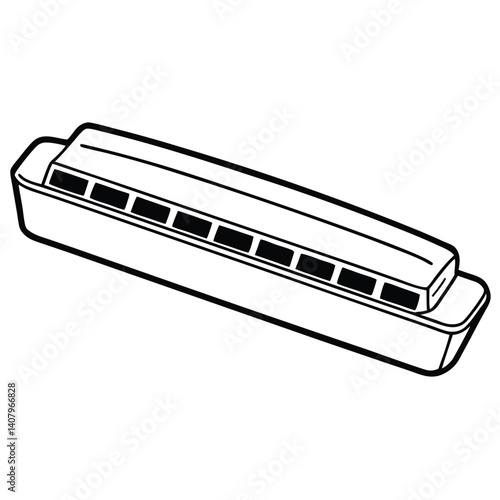 Harmonica illustration flat vector design