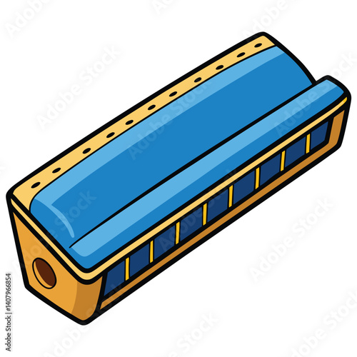 Harmonica illustration flat vector design