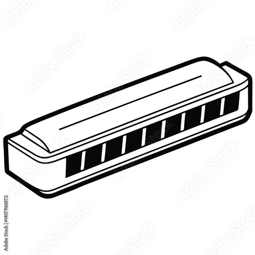 Harmonica illustration flat vector design