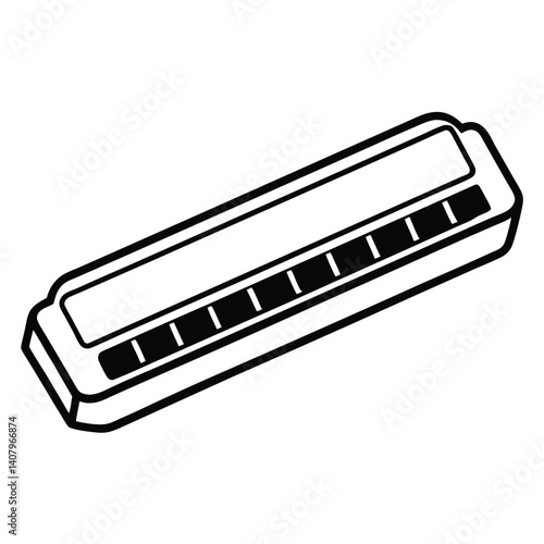Harmonica illustration flat vector design
