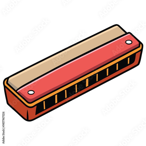 Harmonica illustration flat vector design