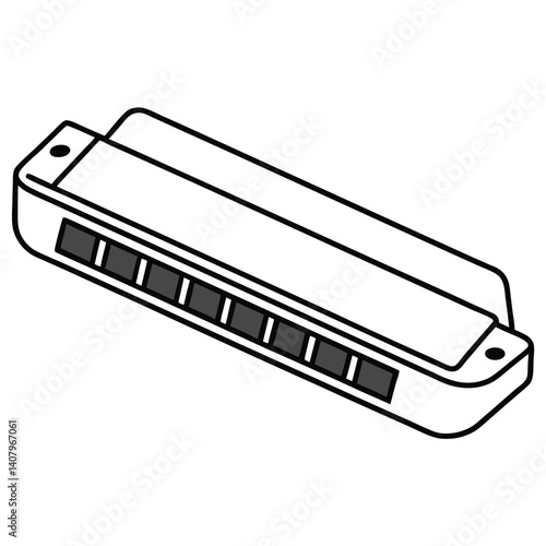 Harmonica illustration flat vector design
