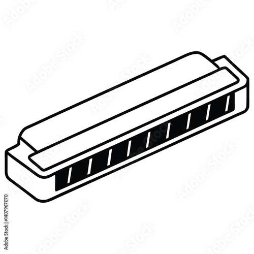 Harmonica illustration flat vector design